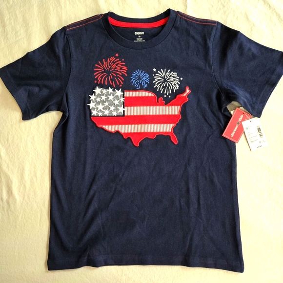 Gymboree Other - Gymboree Boys Navy Embroidered American Flag Tshirt 10 - American Cutie